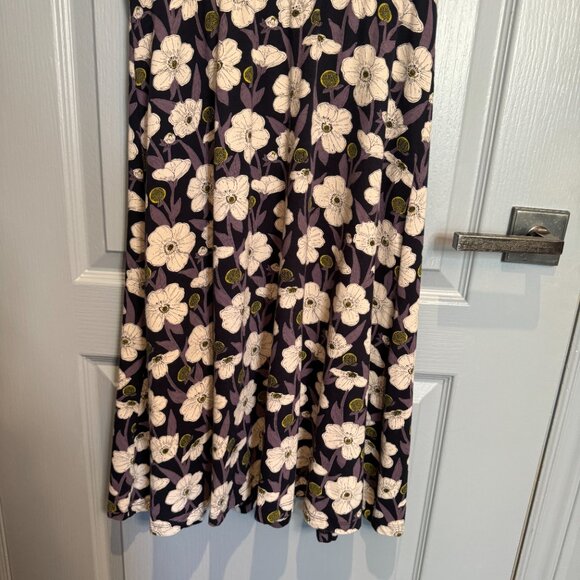 Seasalt Cornwall Riviera II Dress Size US 8 Organic Cotton Black Purple Floral - Picture 9 of 15